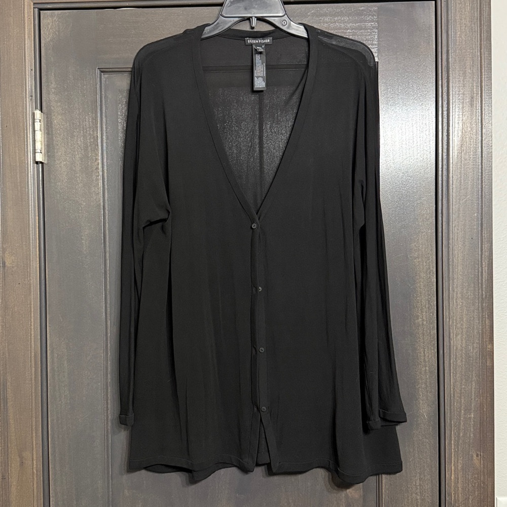 Eileen‎ Fisher Sheer black Cardigan Size M